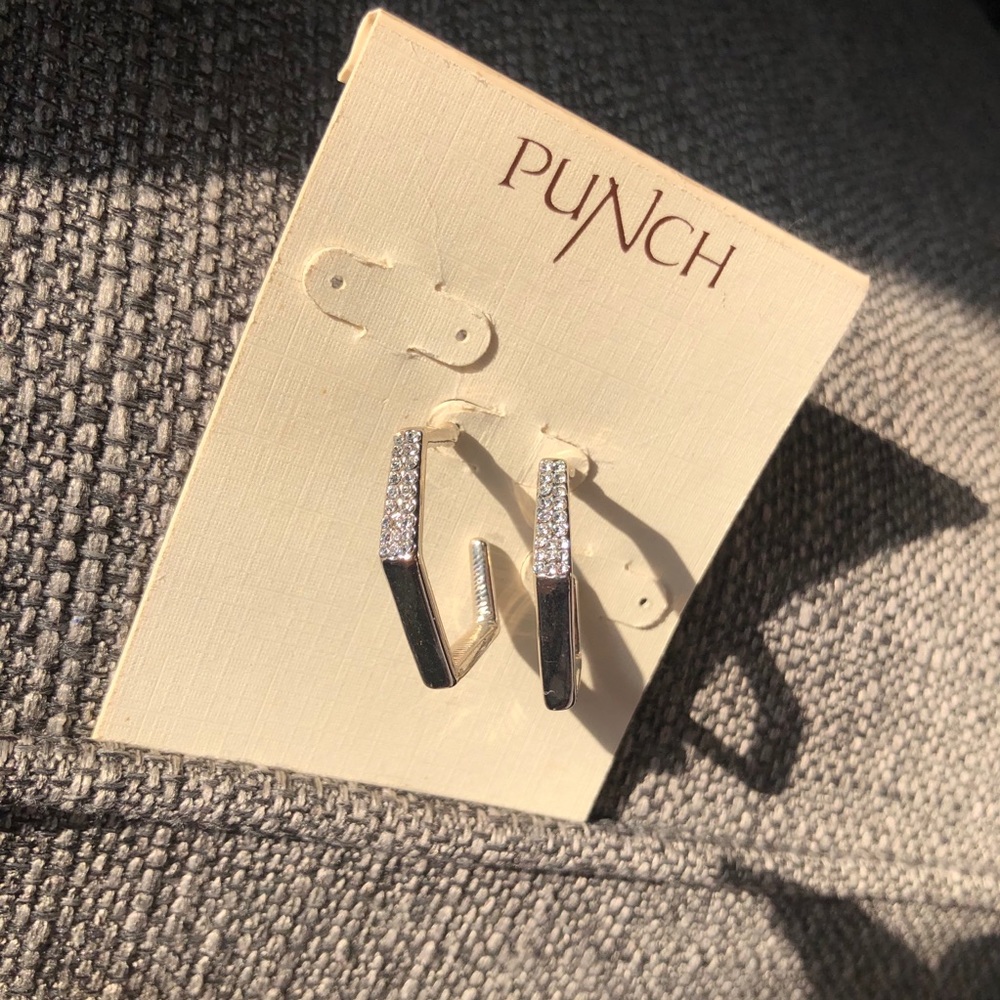 Silver Rhinestone Hoops - Picture 11 of 17